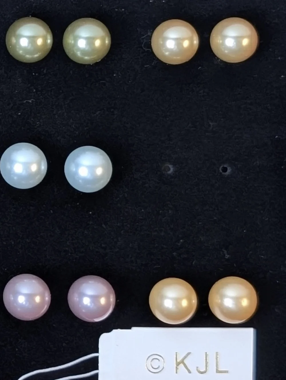 KJL Pearl Earring 8 Pair Set - Multicolor Pearlescent - Picture 4 of 11